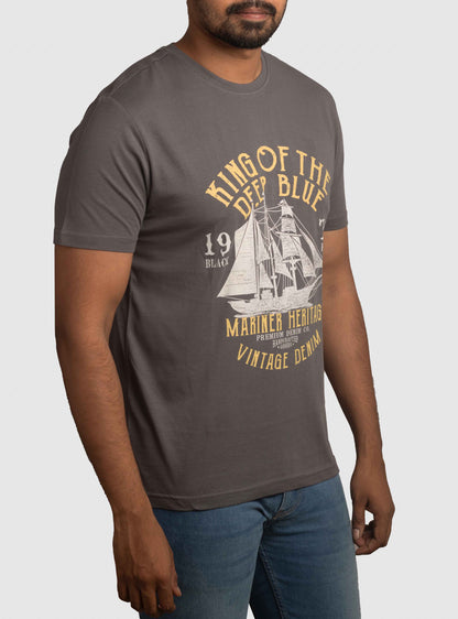 Mens Printed T Shirt Olive