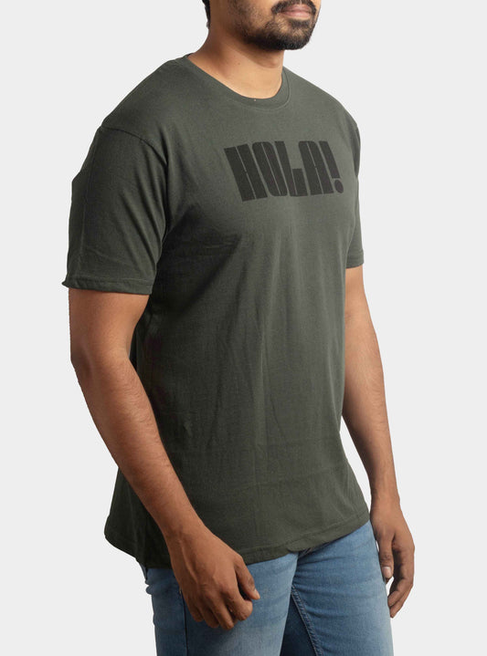 Mens Printed T Shirt Olive