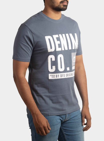 Mens Printed T Shirt Grey