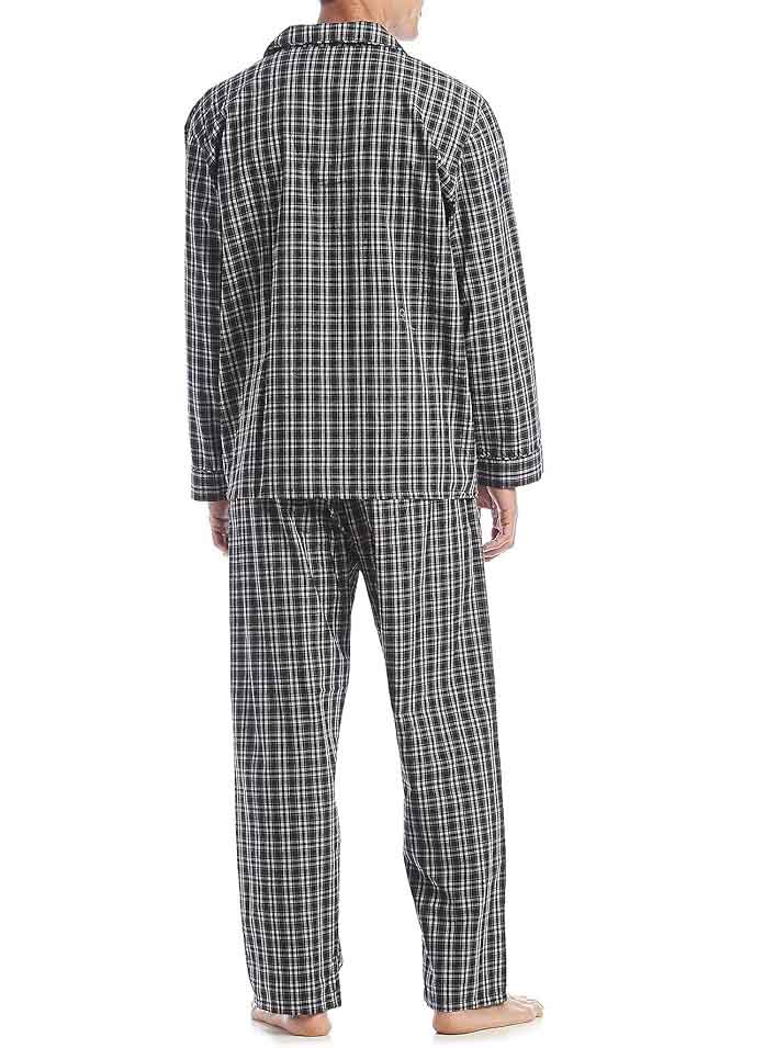 Men'S Big Woven Plain-Weave Pajama Set