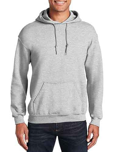 Mens Hooded Pullover Sweatshirt Grey