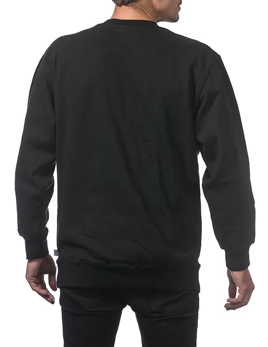 Mens Crew Neck Pullover Sweatshirt Black