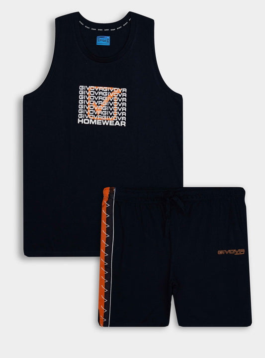 Mens Sleeveless Shorty Set