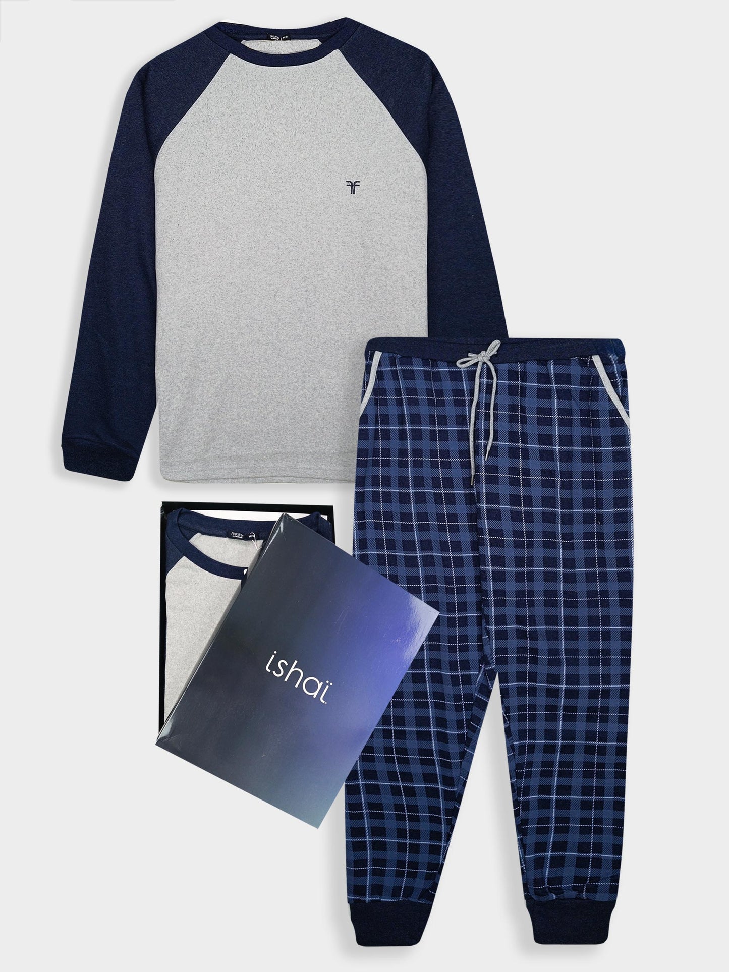 Mens's Interlock Winter Grey Pyjama Set Box Pack