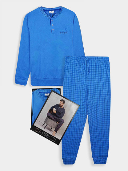 Mens's Interlock Winter Blue Pyjama Set Box Pack