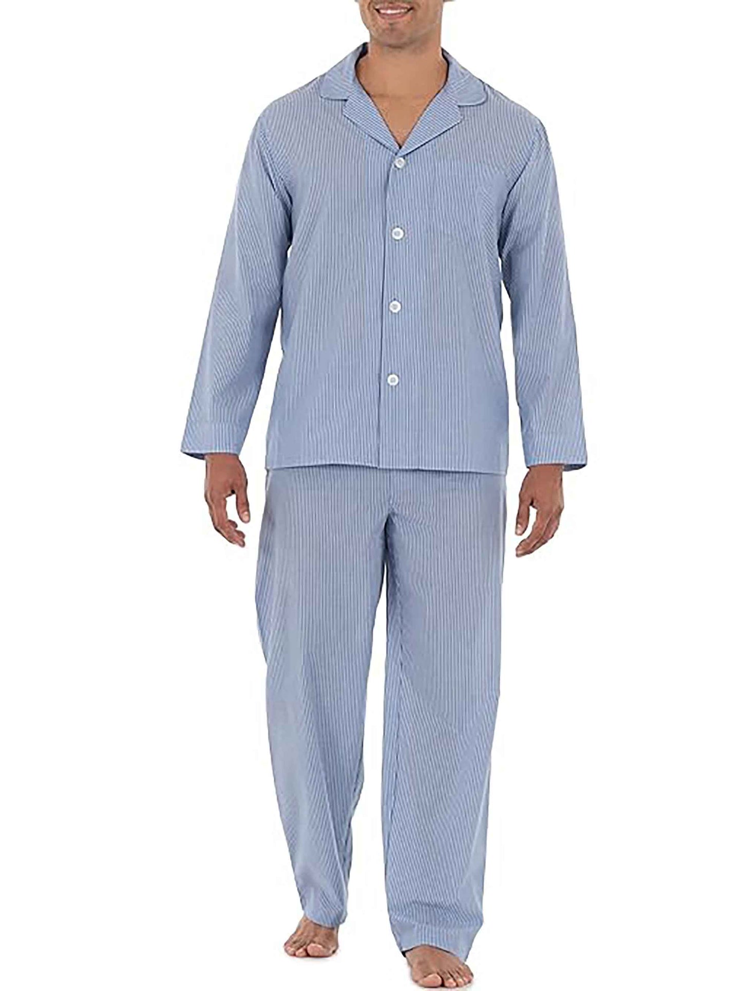 Mens Woven Collar Pyjama Set