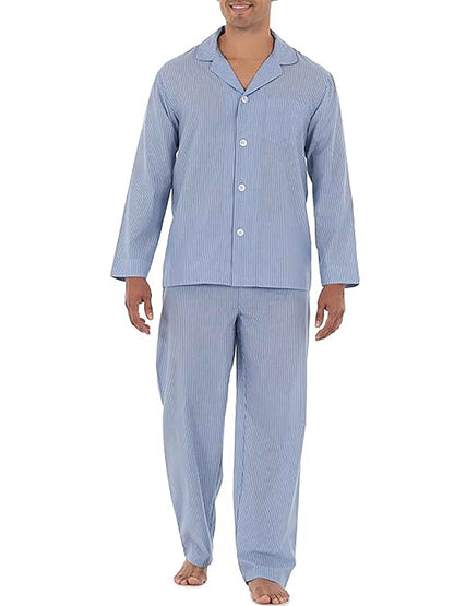 Mens Woven Collar Pyjama Set