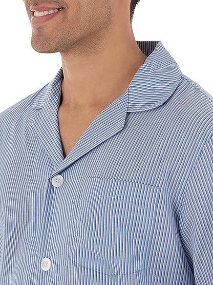 Mens Woven Collar Pyjama Set