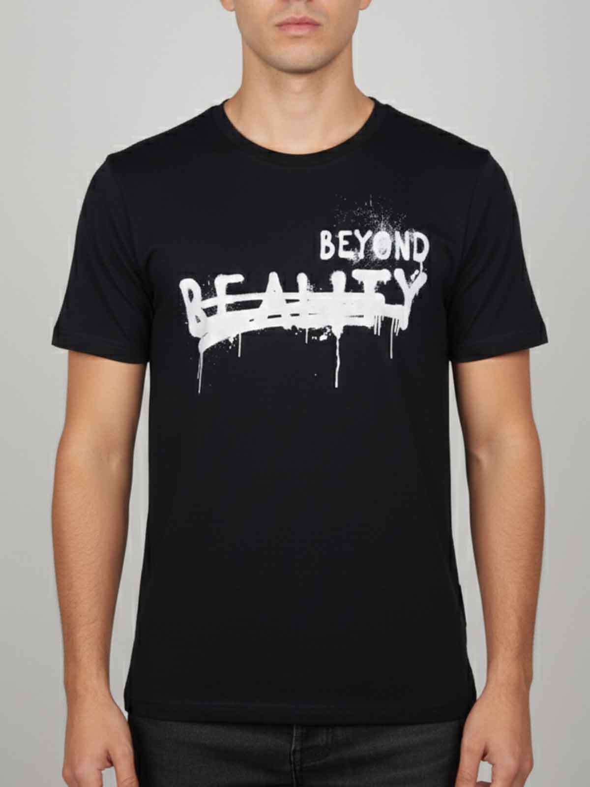 Mens Printed Black T-Shirt