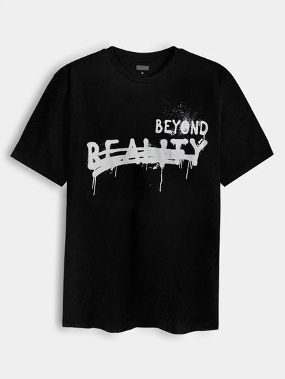 Mens Printed Black T-Shirt