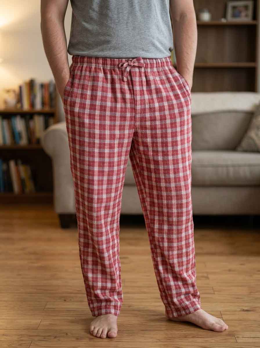 Mens Woven Flannel Pants Mixed Colours