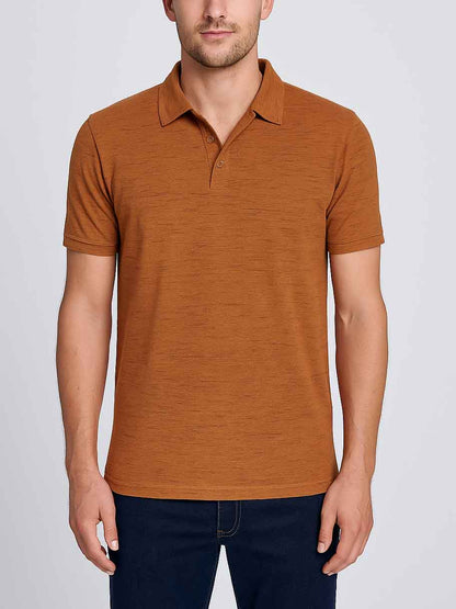 Mens Slub Textured Mustard Polo  Shirt