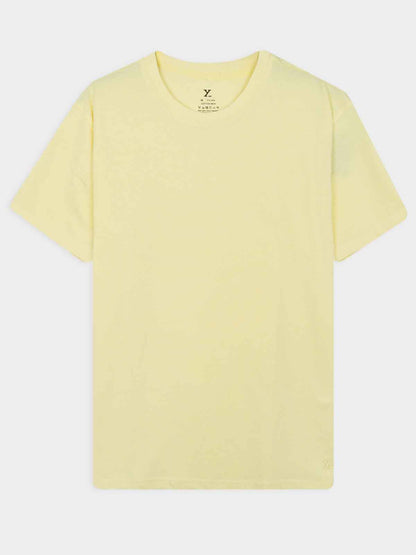 Mens Crew Neck Yellow T-Shirt