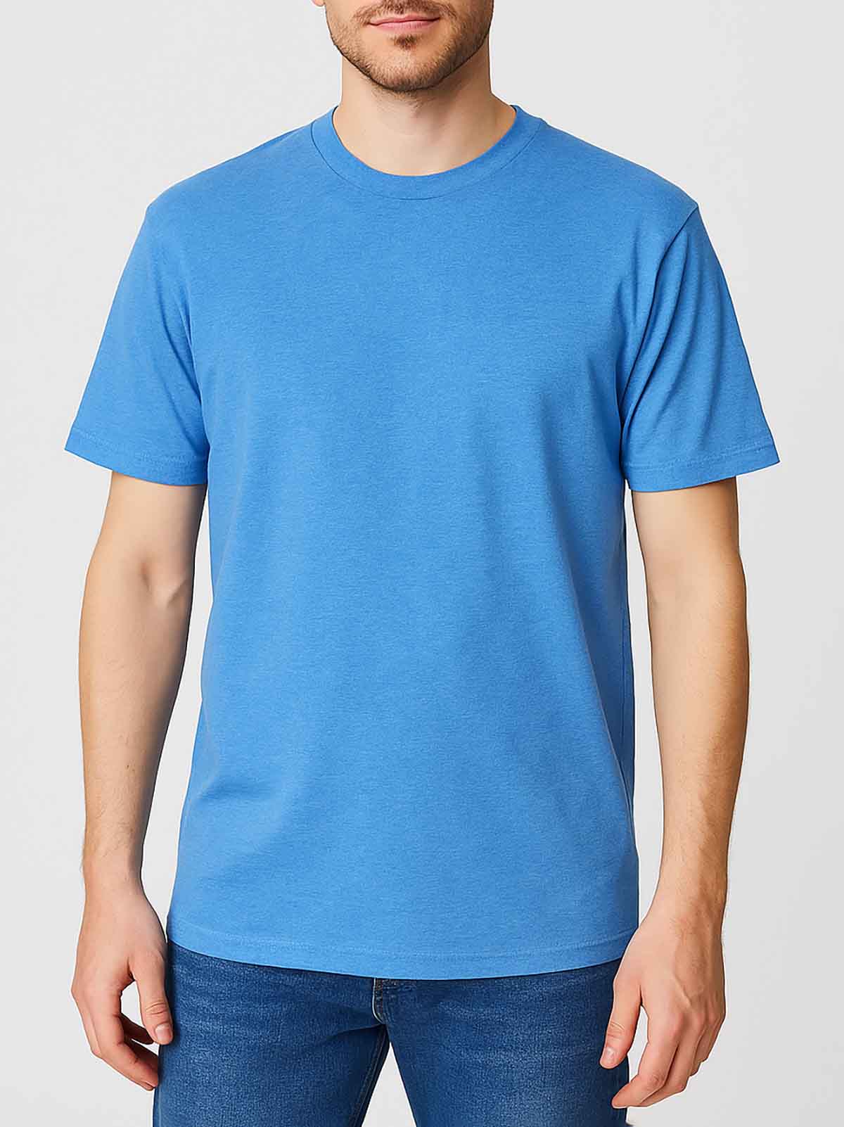 Mens Crew Neck Blue T-Shirt
