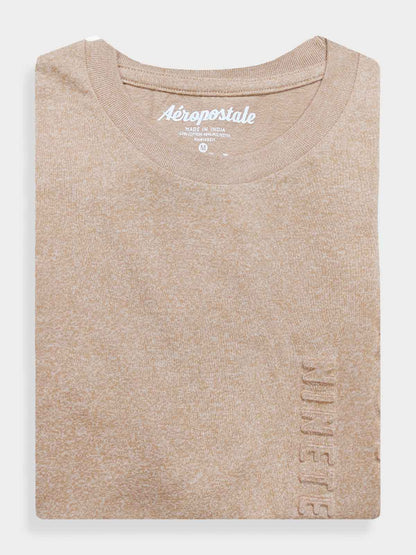 Mens Embossed Beige T-Shirt