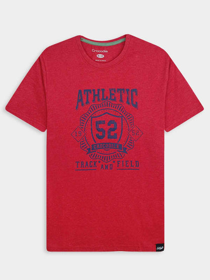 Mens Printed Red T-Shirt