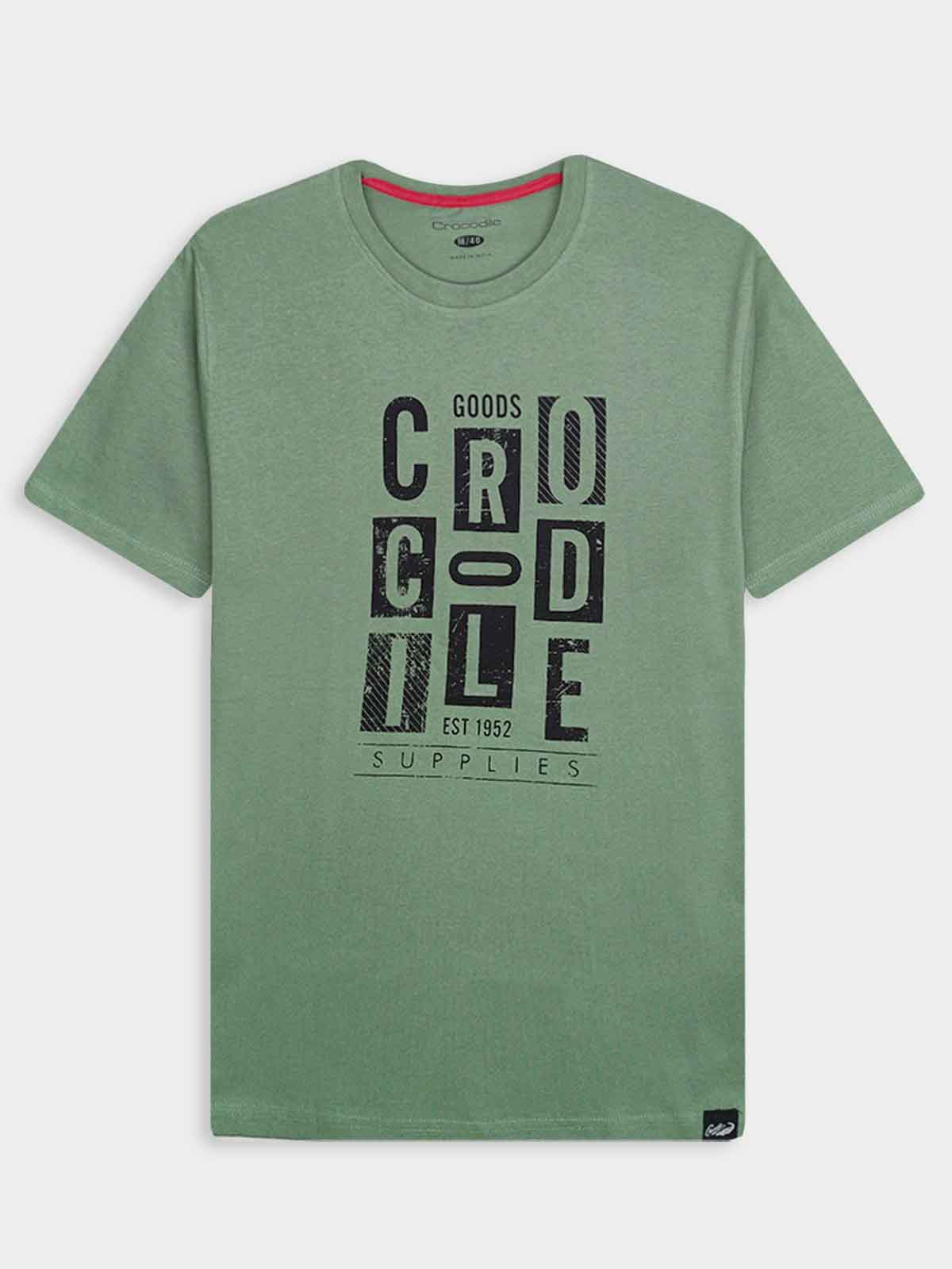 Mens Printed Green T-Shirt