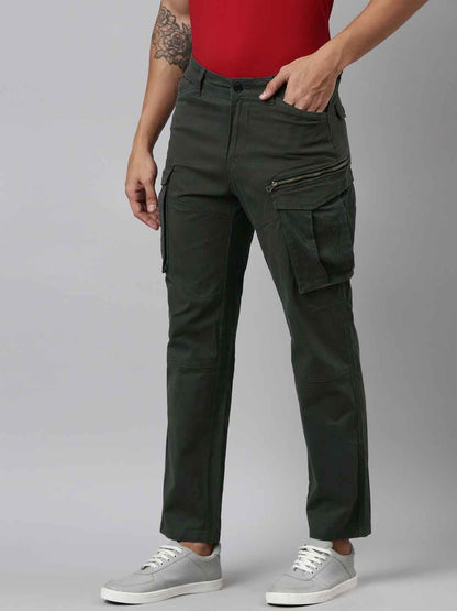 Mens Woven Olive Cargo Pant