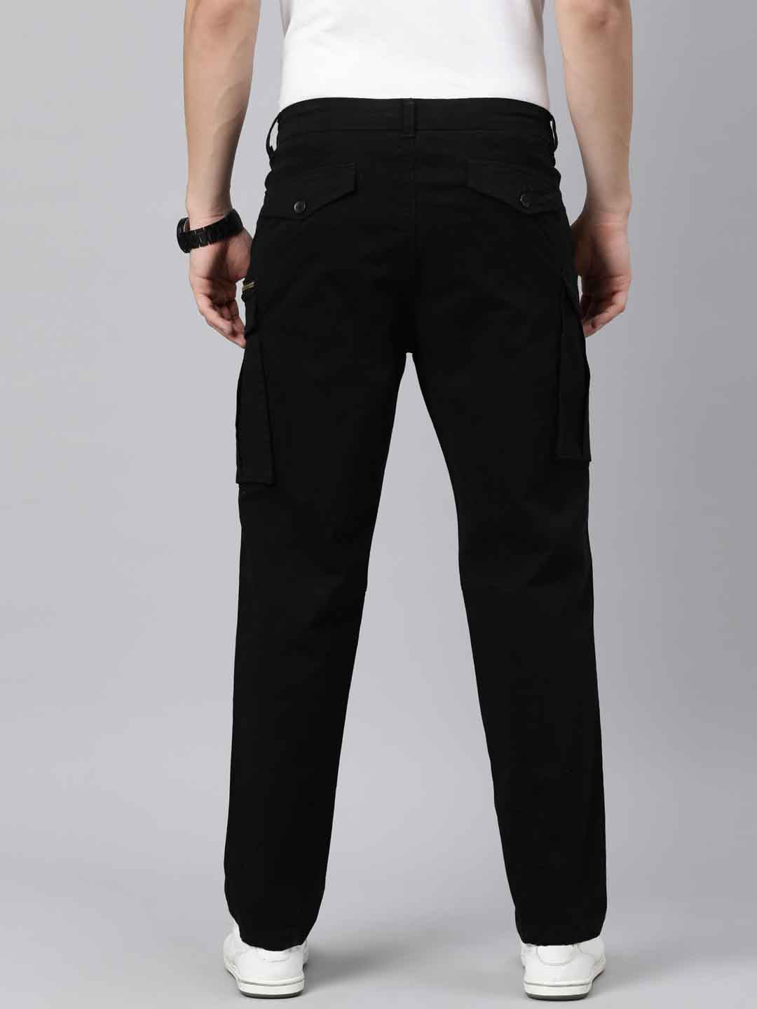 Mens Woven Black Cargo Pant