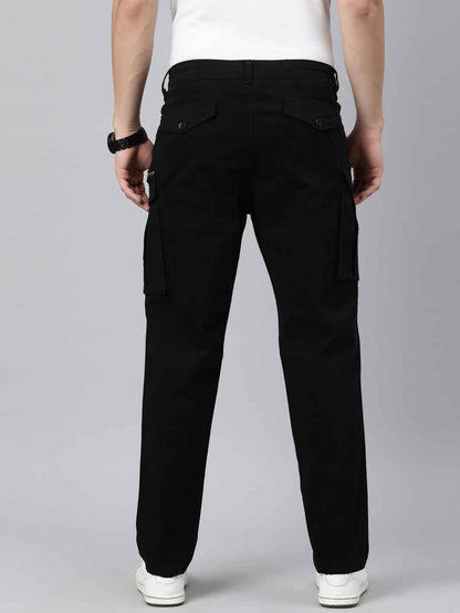 Mens Woven Black Cargo Pant