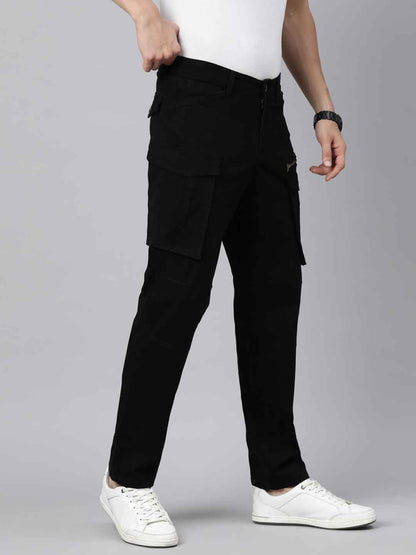 Mens Woven Black Cargo Pant
