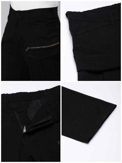 Mens Woven Black Cargo Pant
