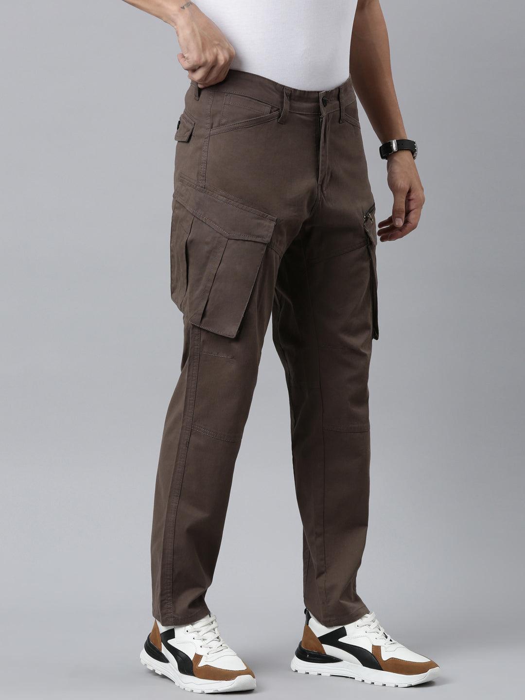 Mens Woven Steel Grey Cargo Pant