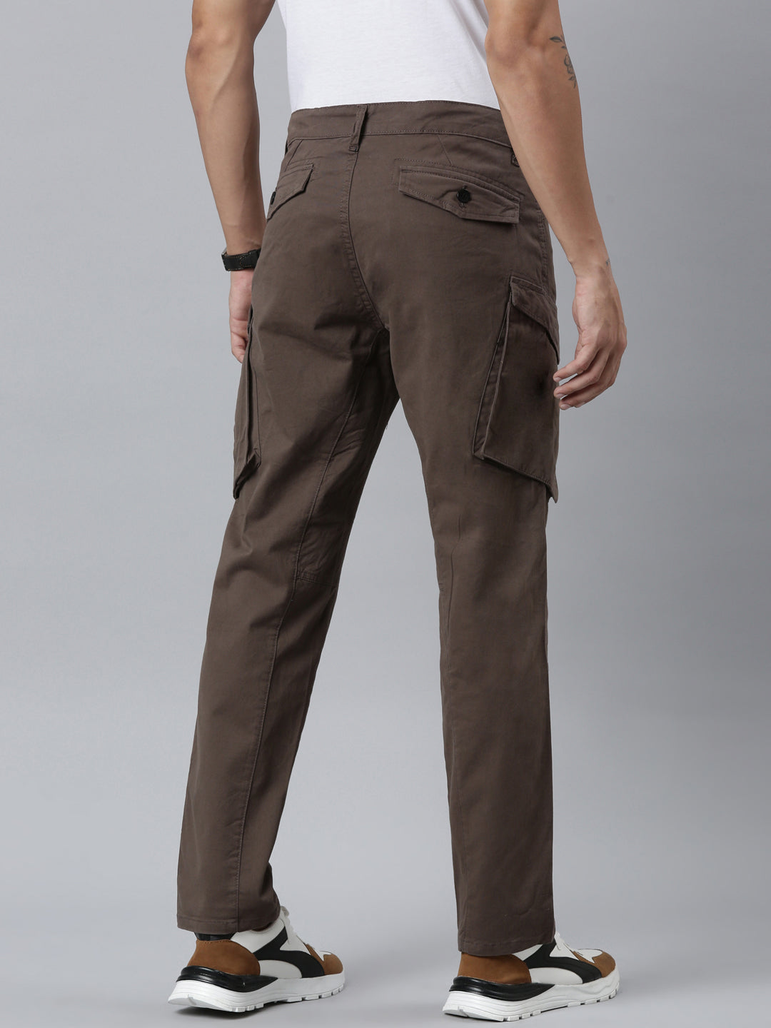 Mens Woven Steel Grey Cargo Pant