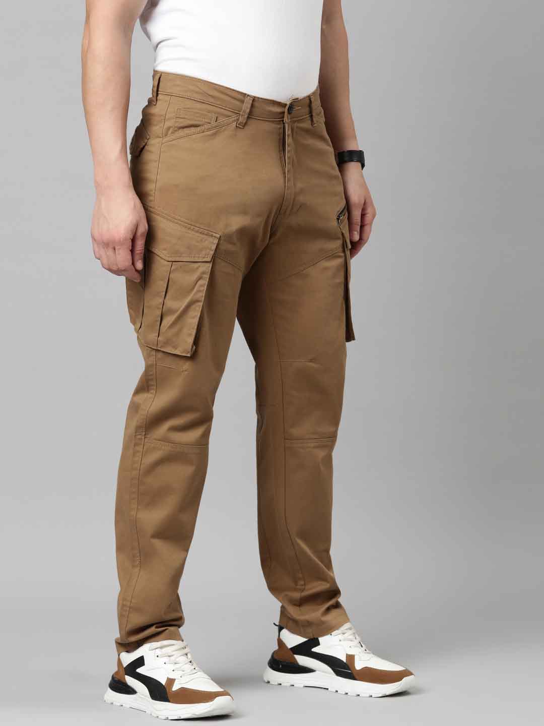 Mens Woven Brown Cargo Pant