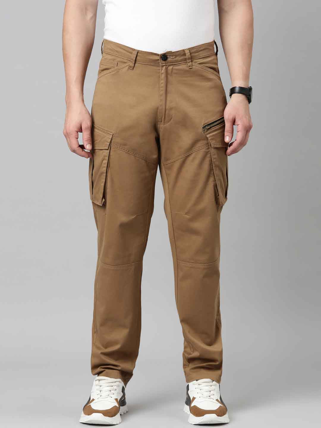 Mens Woven Brown Cargo Pant