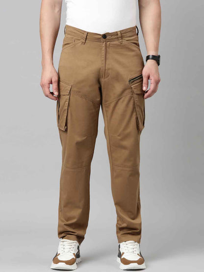 Mens Woven Brown Cargo Pant