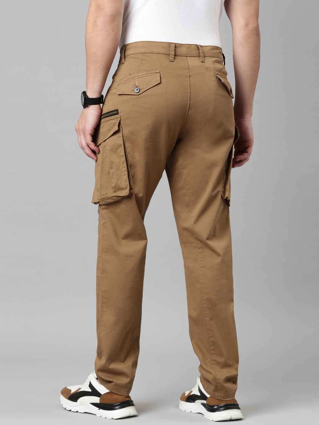 Mens Woven Brown Cargo Pant