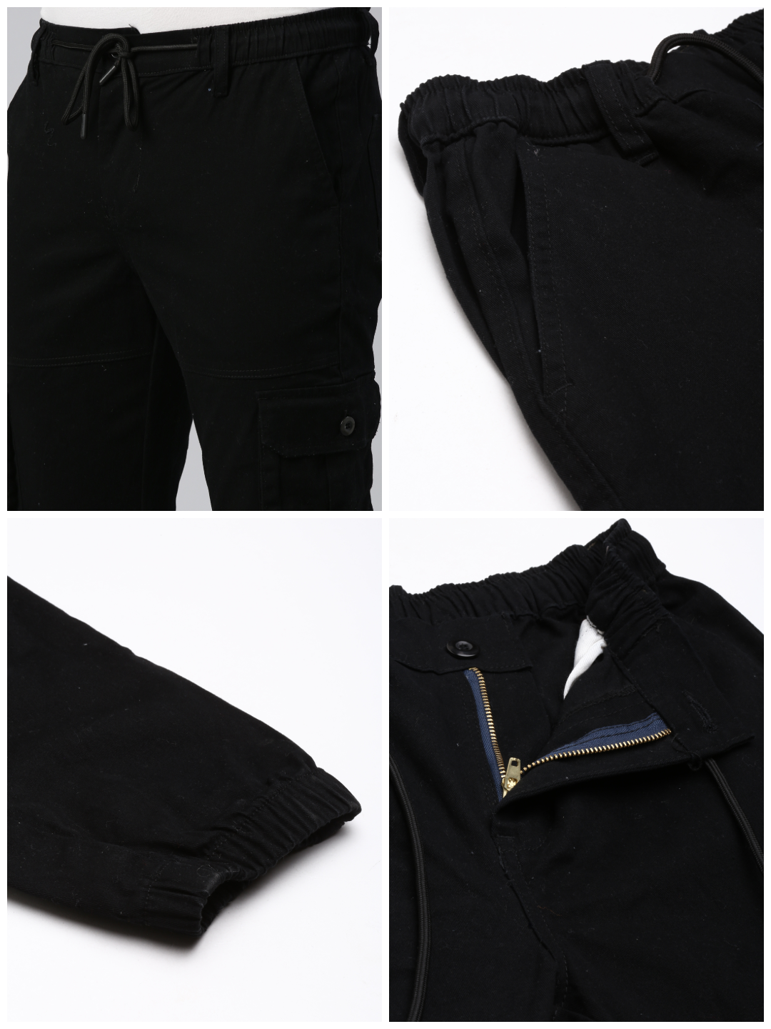 Mens Black Cargo Pant