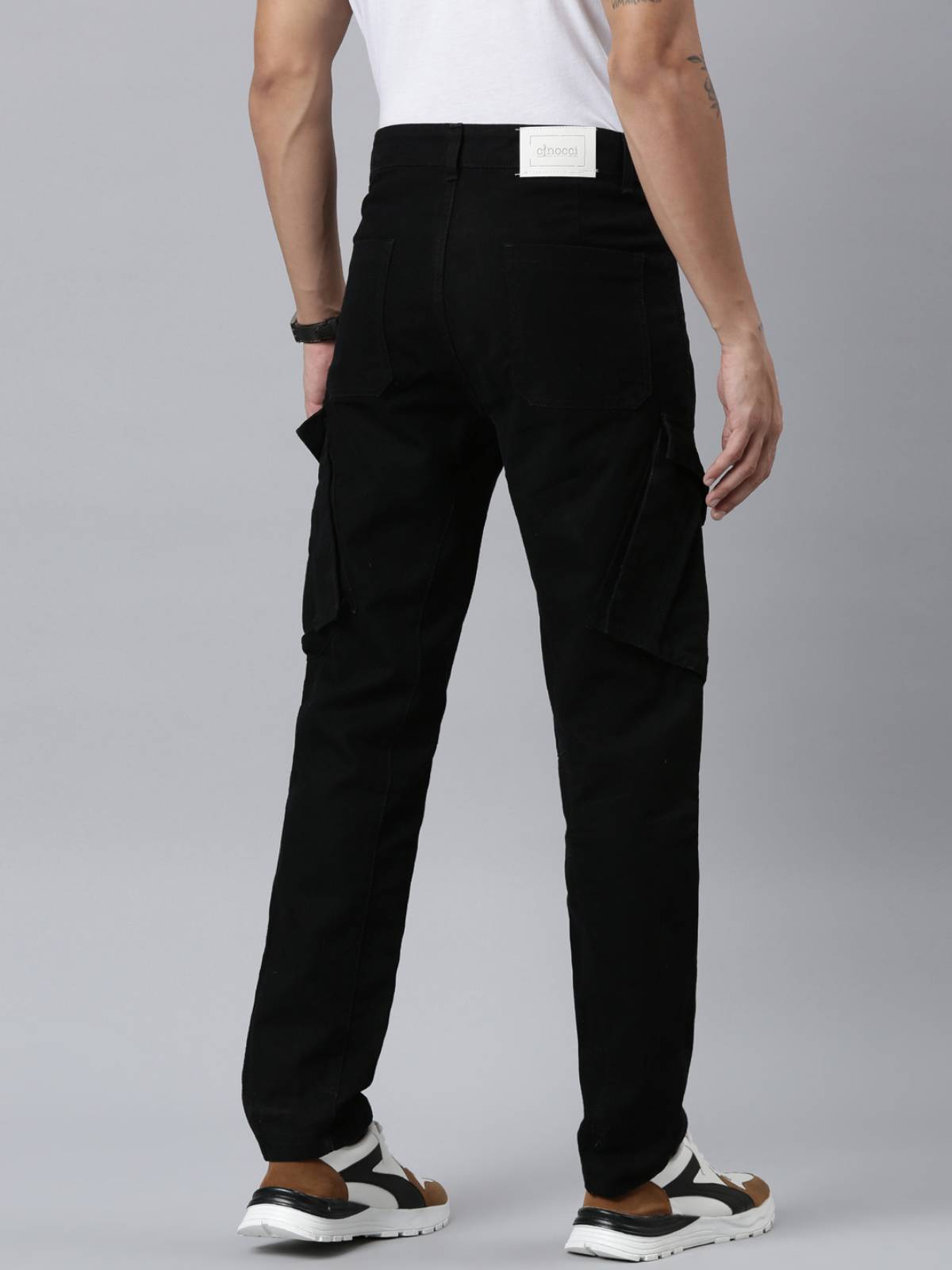 Mens Denim Black Cargo Jeans