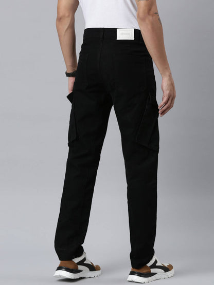 Mens Denim Black Cargo Jeans