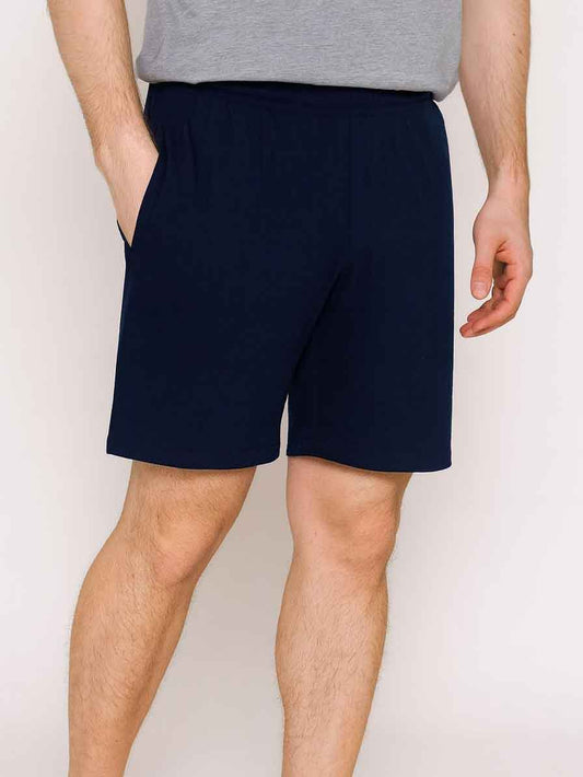 Mens Knitted Navy Sleep Shorts