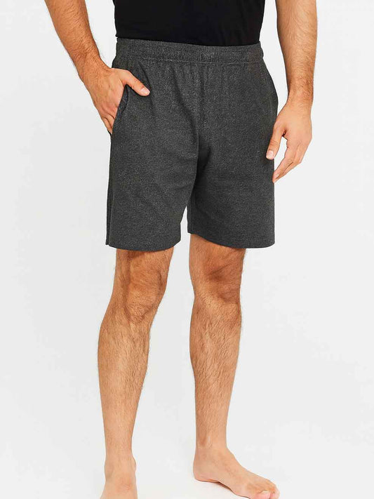 Mens Knitted Charcoal Sleep Shorts