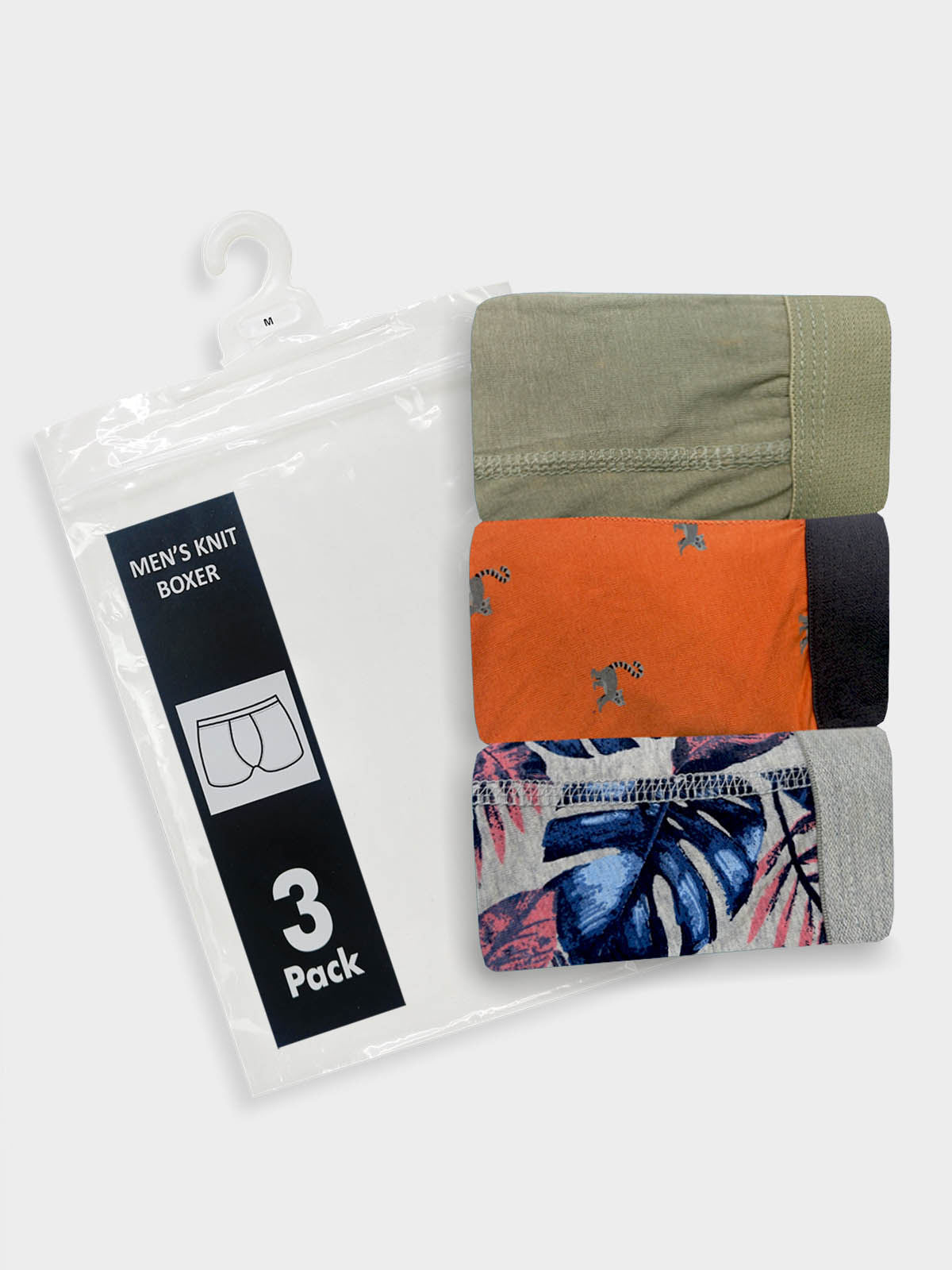 Mens 3 Pack Stretch Boxer Shorts