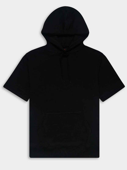 Mens French Terry Hooded Black Sweatshirt