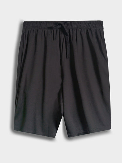 Mens Polyester Dry-Fit Black Shorts