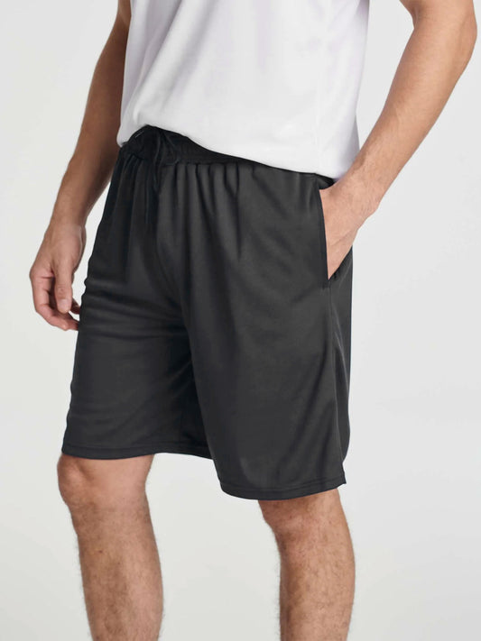 Mens Polyester Dry-Fit Black Shorts