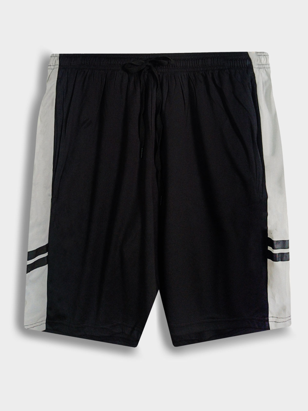 Mens Polyester Dry-Fit Black-Grey Shorts