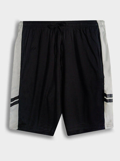 Mens Polyester Dry-Fit Black-Grey Shorts