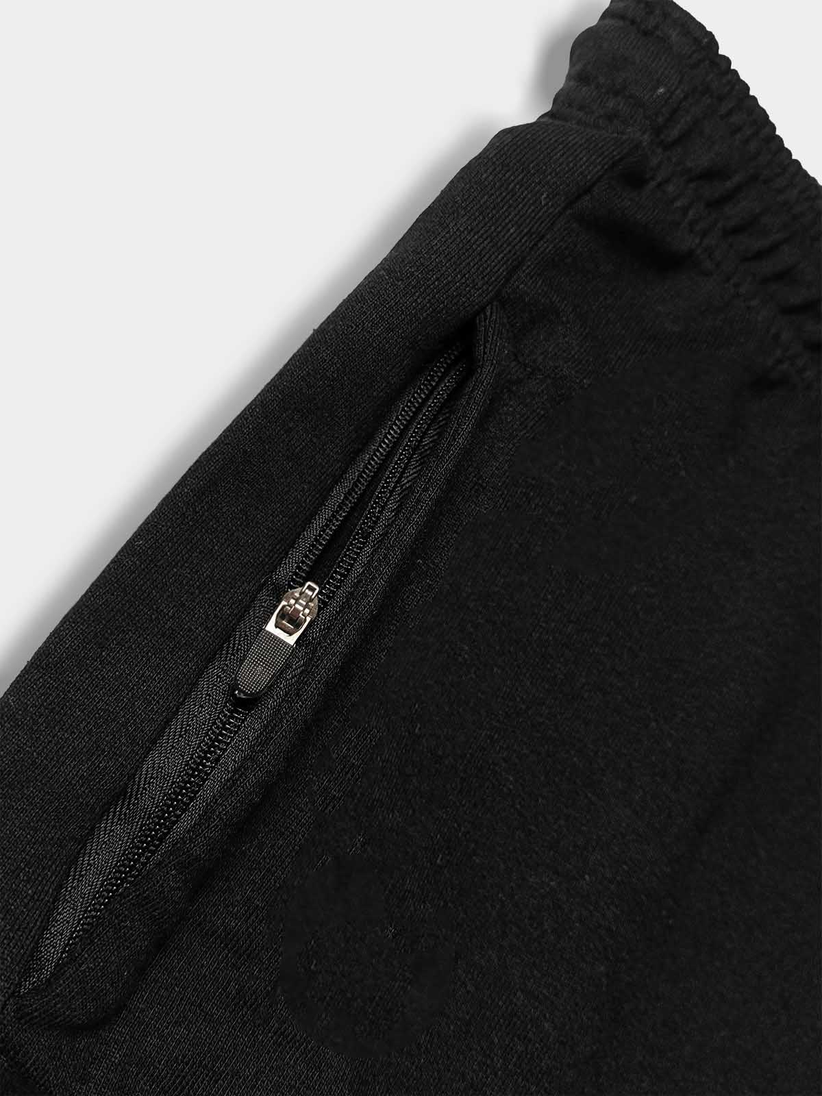 Mens French Terry Black Shorts