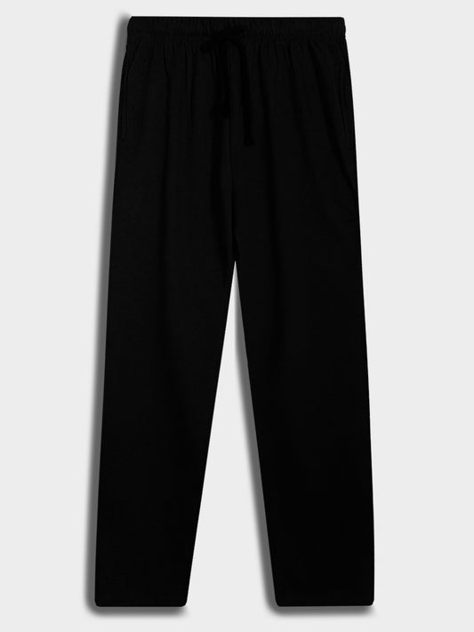Mens Fleece Black Track Pant