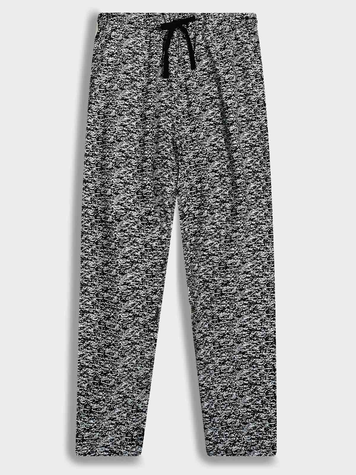 Mens Fleece Black Grindled Track Pant
