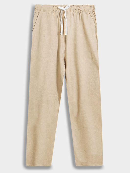 Mens Fleece Beige Track Pant
