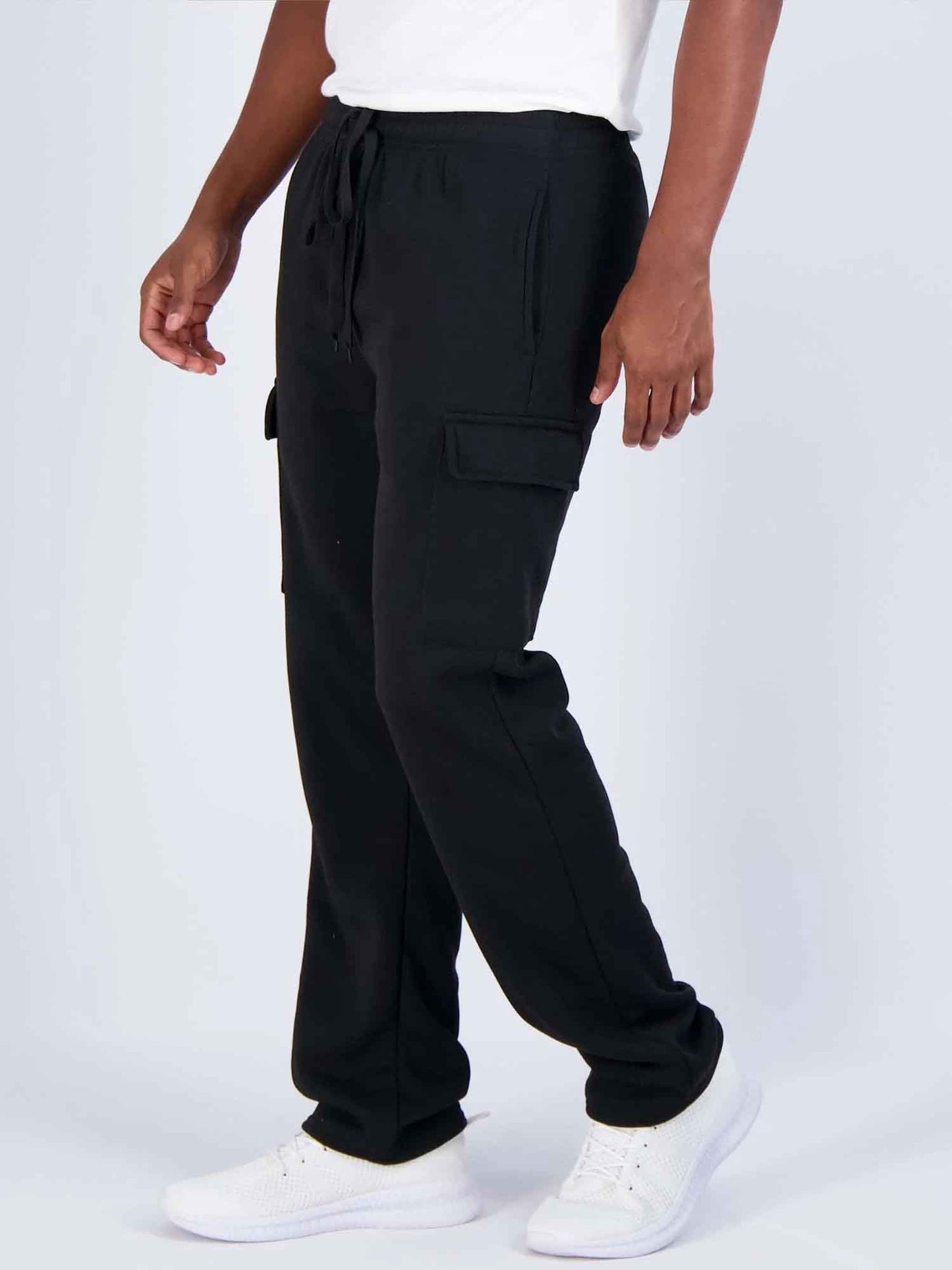 Mens Black Cargo Joggers