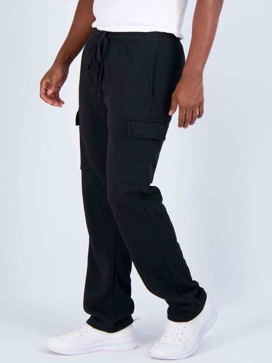 Mens Black Cargo Joggers