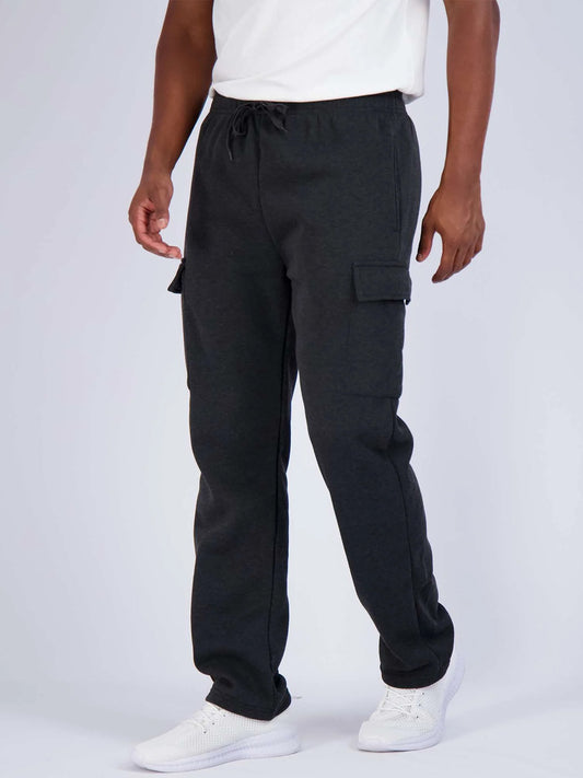 Mens Charcoal Cargo Joggers